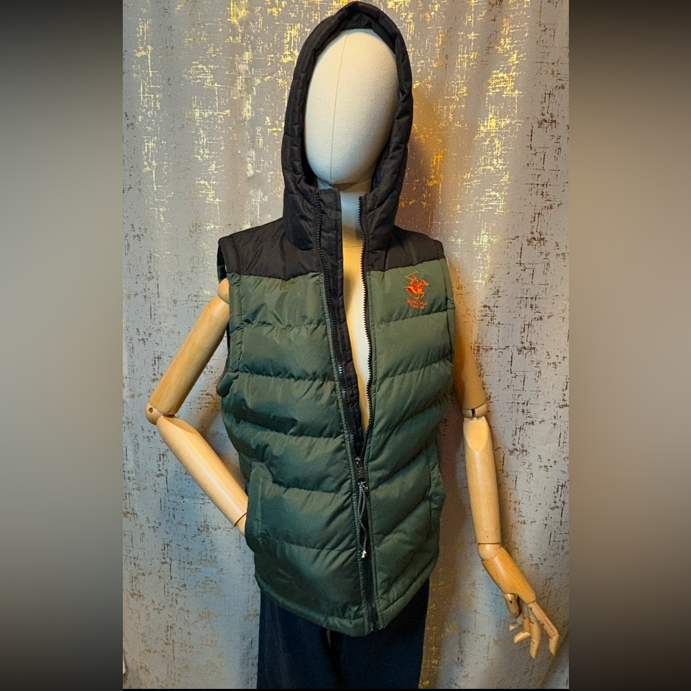 Beverly Hills Polo Club Boy's Black and Army Green Vest Jacket
